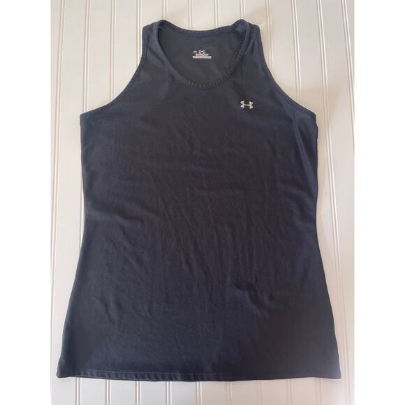 Under Armour Black Racerback Tank Top Activewear Run Yoga - Size Women's Medium - Picture 1 of 7